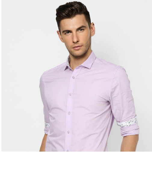 Men Purple Slim Fit Opaque Formal Shirt